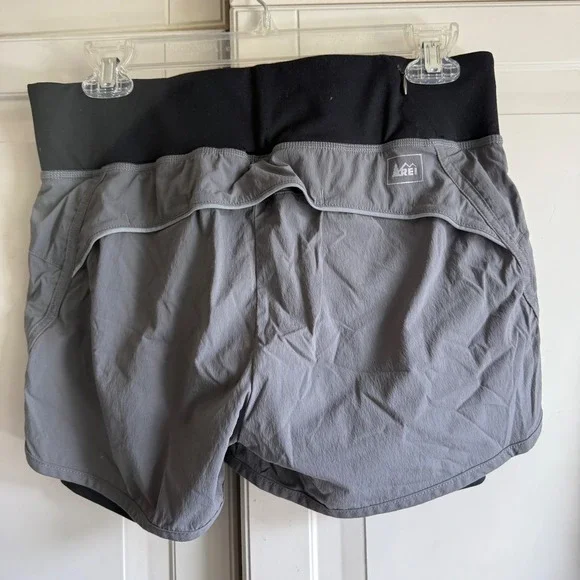 REI Co-op Active Running Shorts Womens Small‎ Gray Black Athletic Gym - Picture 2 of 6